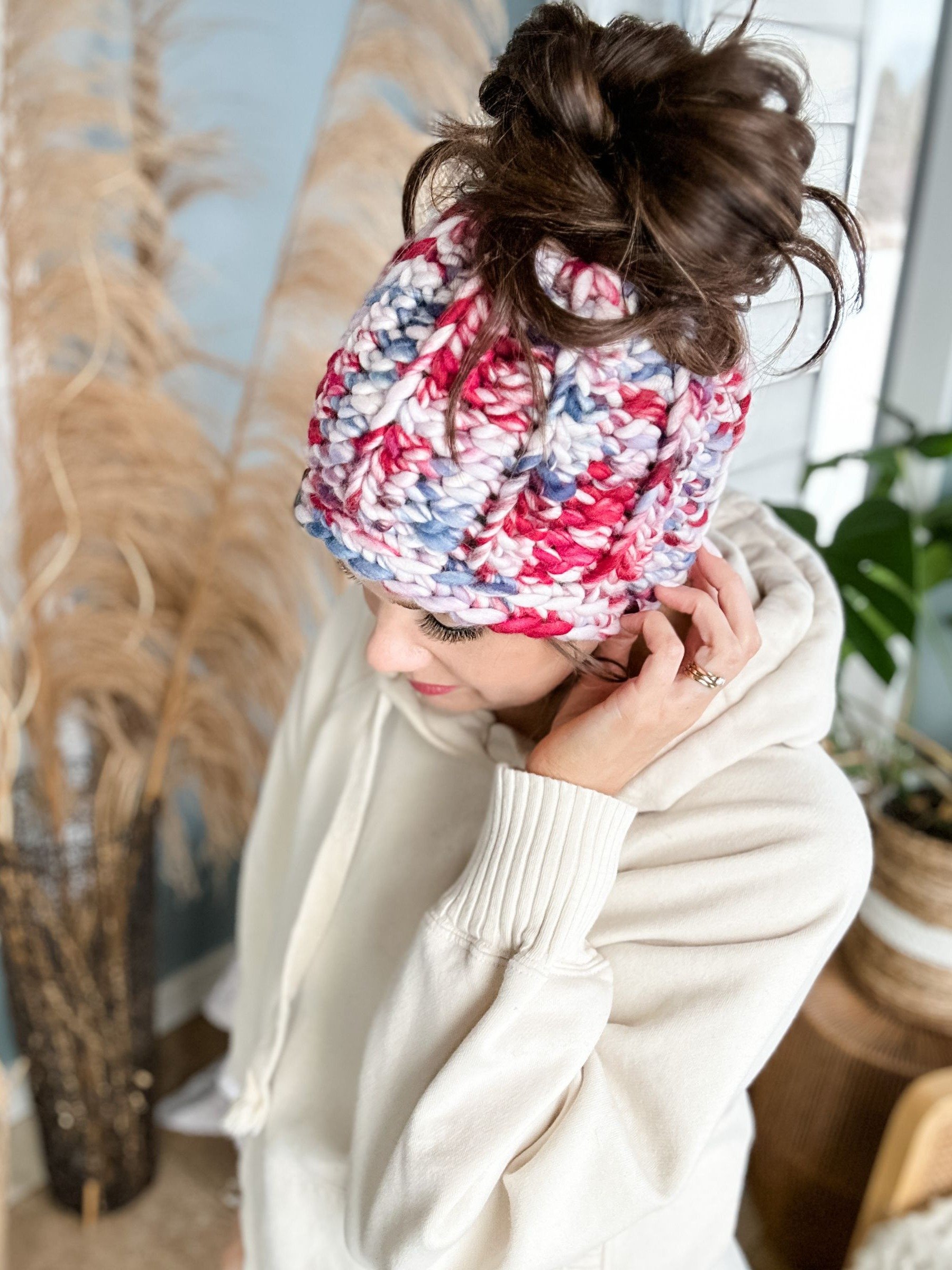 Messy Bun Beanie Crochet Pattern product image (5)