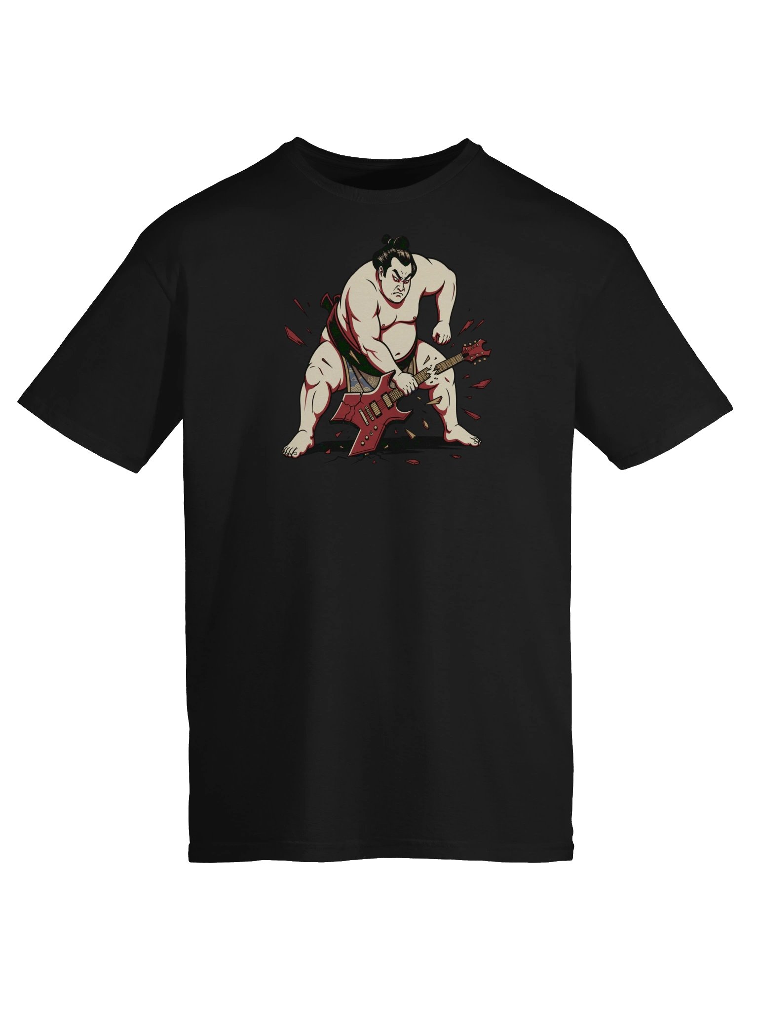Sumo Guitar Smash T-Shirt – Rock Music Tee | Japanese Art Style Graphic Shirt product image (6)