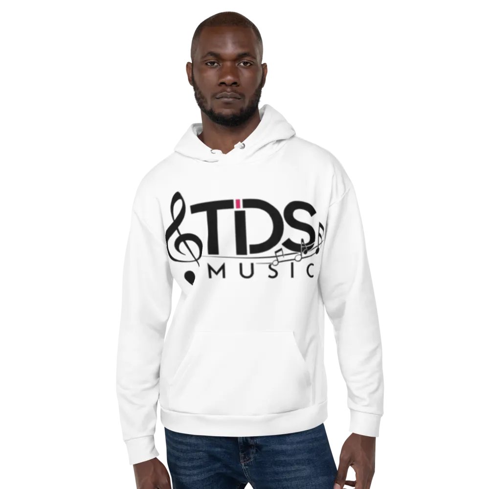 TDS Music Logo Unisex Recycled Hoodie - White, Musical Design product image (7)