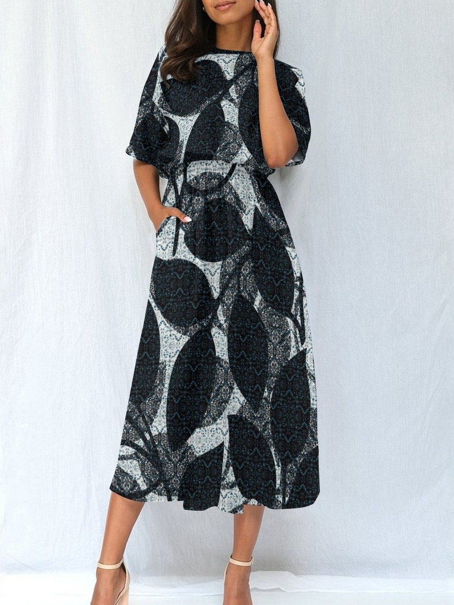 Midnight Botanical Print Midi Dress product image (2)