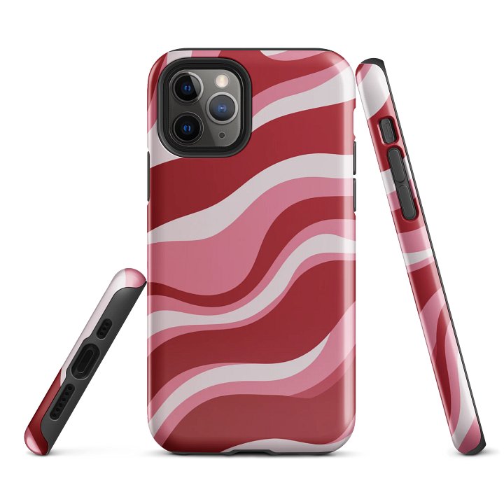 Wavy Lines (Red and Pink) Tough iPhone® Case product image (1)