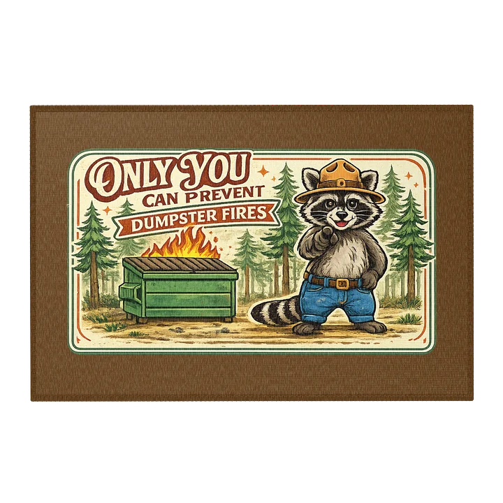 Dumpster Fire Raccoon Area Rug product image (2)