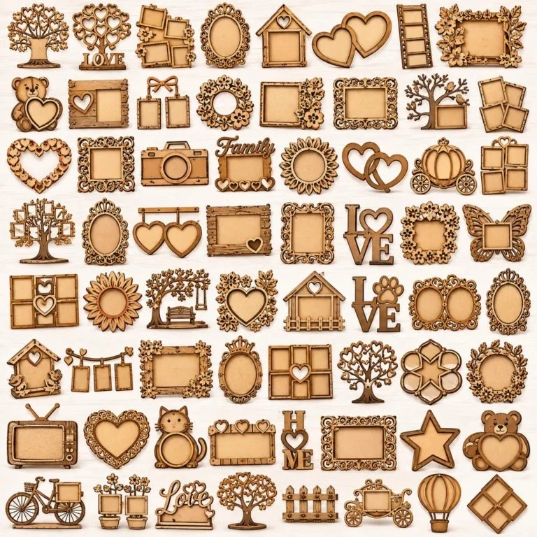 200+ Photo Frame Laser Cut Bundle | Wood Picture Frame SVG, DXF, AI & PDF Files product image (4)