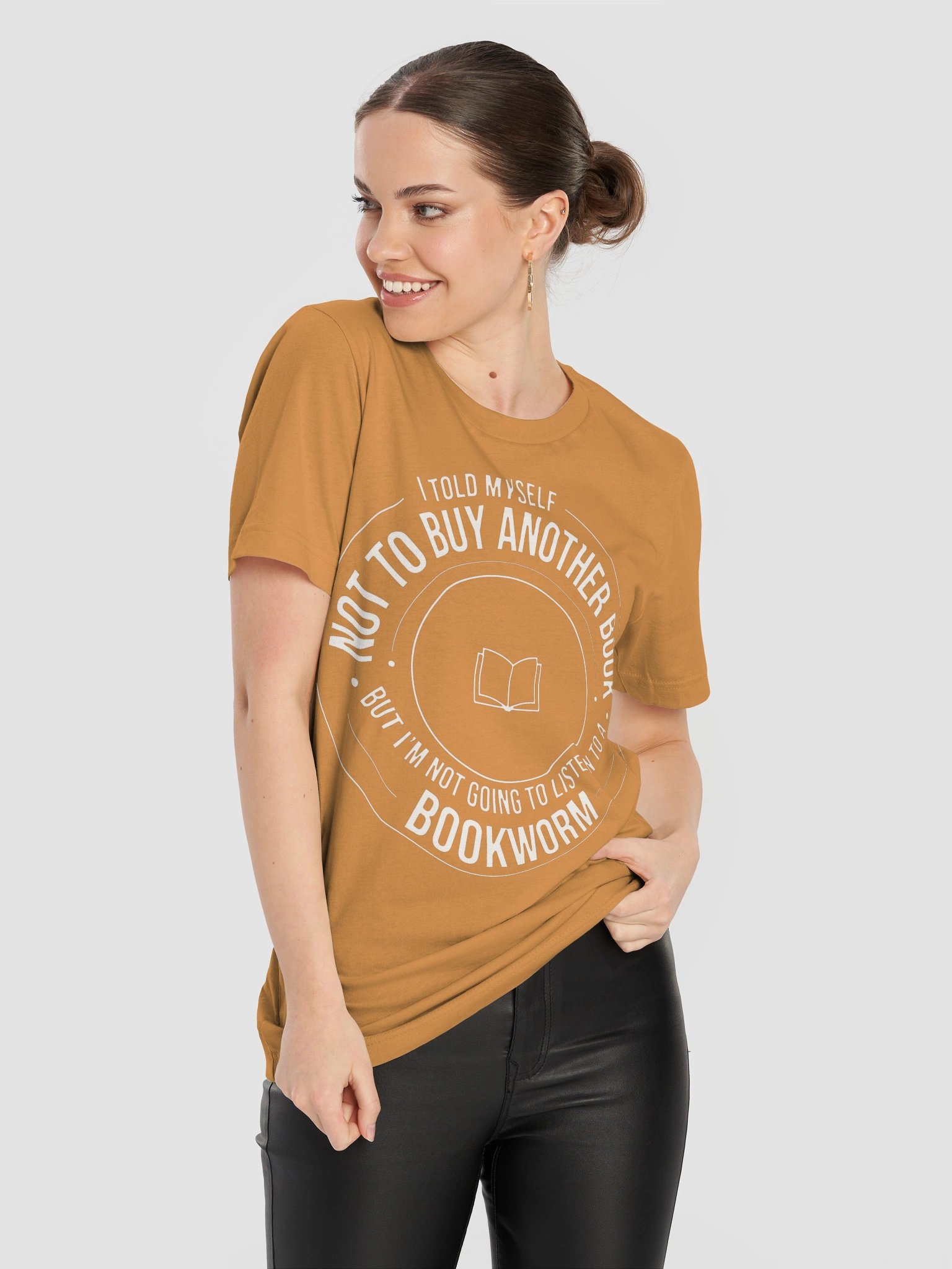 EA Bookworm Behaviour – I Told Myself Not To Buy Another Book Funny T-Shirt (White Ink) product image (1)