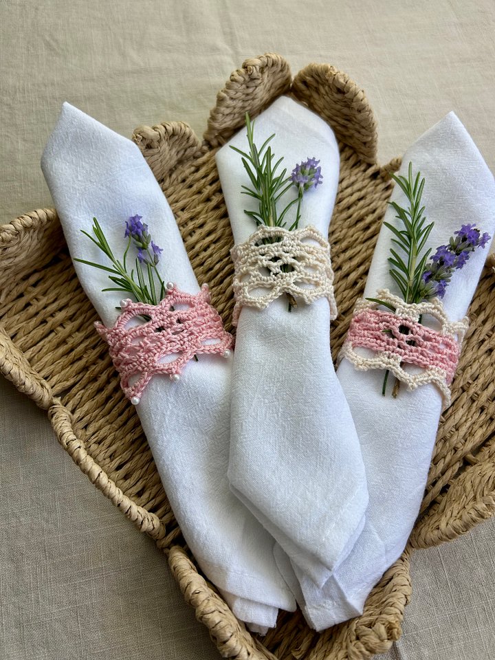 Vintage Lace Crochet Napkin Rings For Wedding Pattern PDF product image (2)