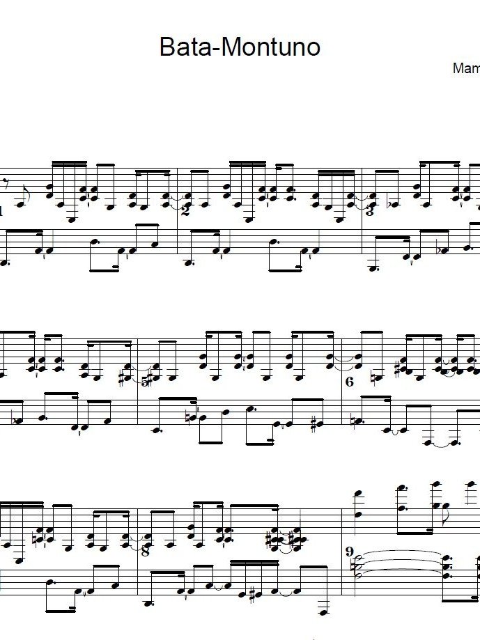 Bata Montuno - Piano sheet music product image (1)