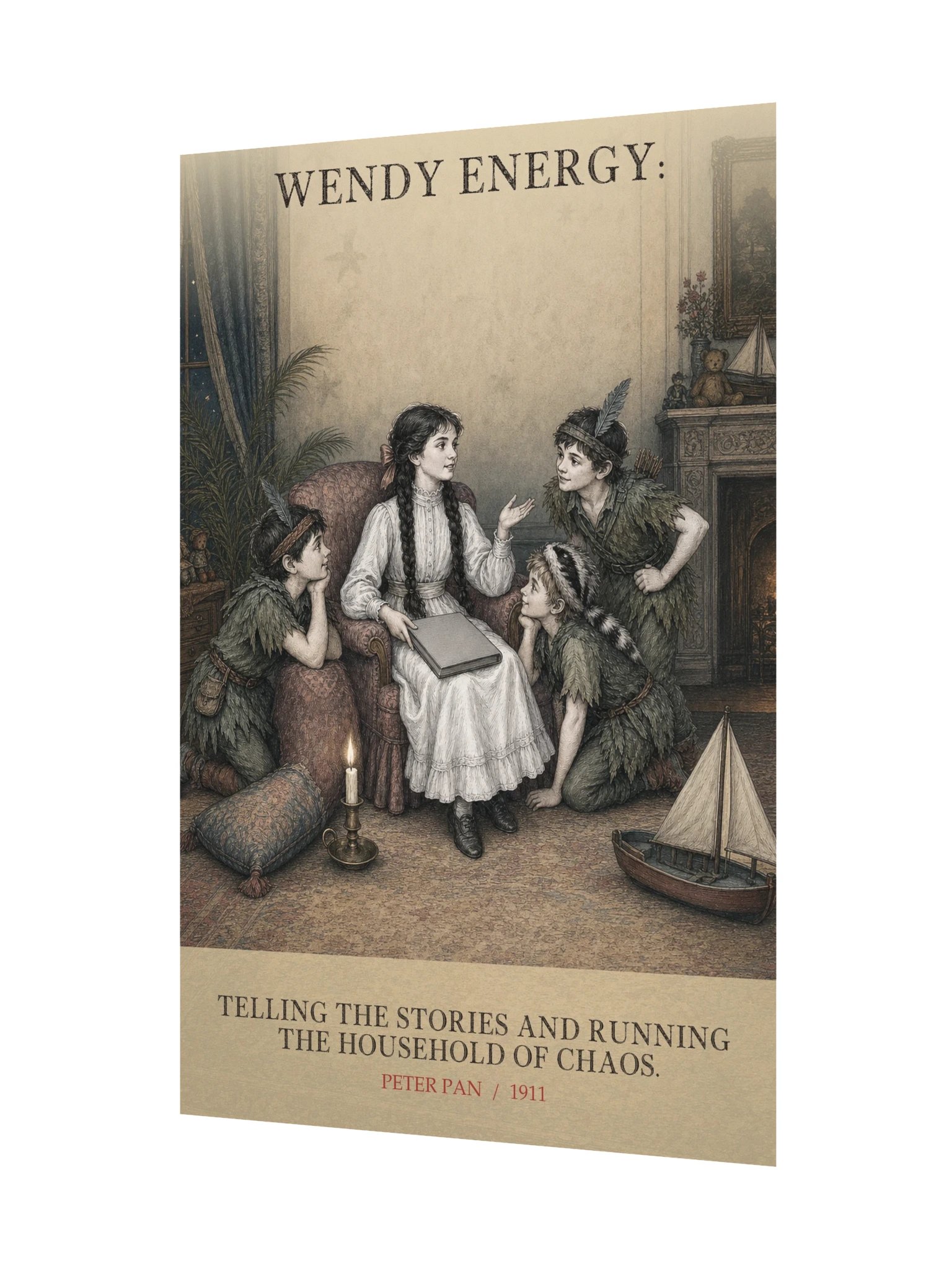 Wendy Energy Telling Stories Running Household Chaos -- Peter Pan Art Print product image (11)