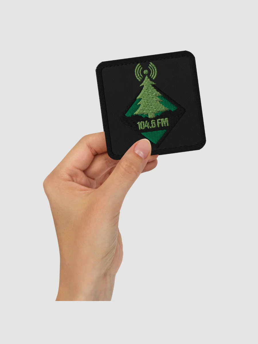 104.6 FM Embroidered Patch - Square 3″×3″ product image (2)