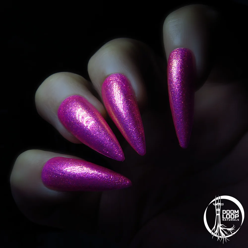 CATASTROPHE - Sparkly Metallic Fuchsia with Tangerine Glow Nail Polish product image (3)
