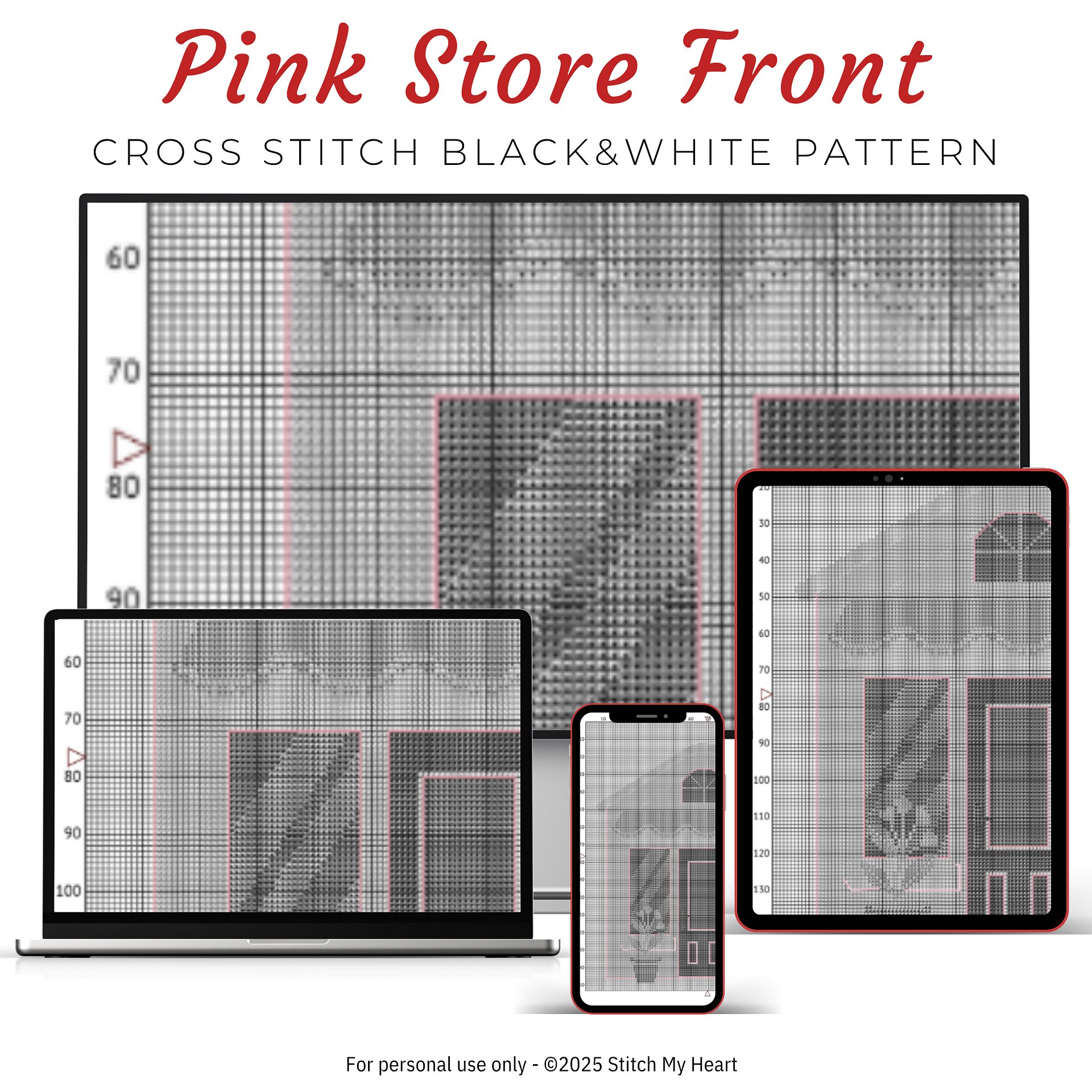 Pink Store Front Cross Stitch Pattern product image (4)