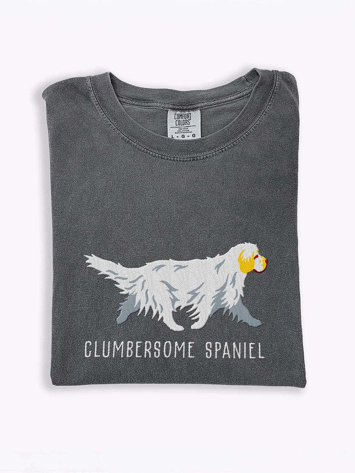 Clumbersome Spaniel T-Shirt(Embroidered) of a Clumber Spaniel(Lemon & White) product image (2)