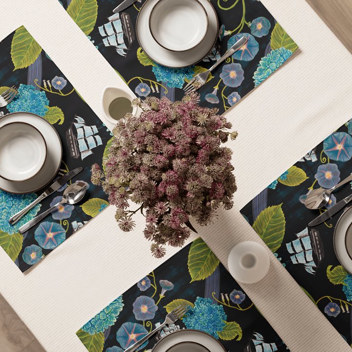 Heritage Revival Tall Ships Serpentine Pattern | Placemats – Set of 4 | MONIQUE FAELLA DESIGNS™ product image (2)