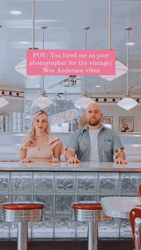 when you just wanna act like you're in a Wes Anderson film 
•
#wesanderson #vintage #engagementsession