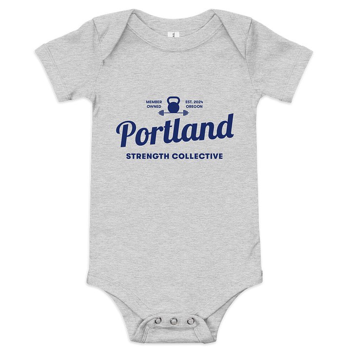 Infant PSC "Say Cheese" Onesie (Blue Logo) product image (1)