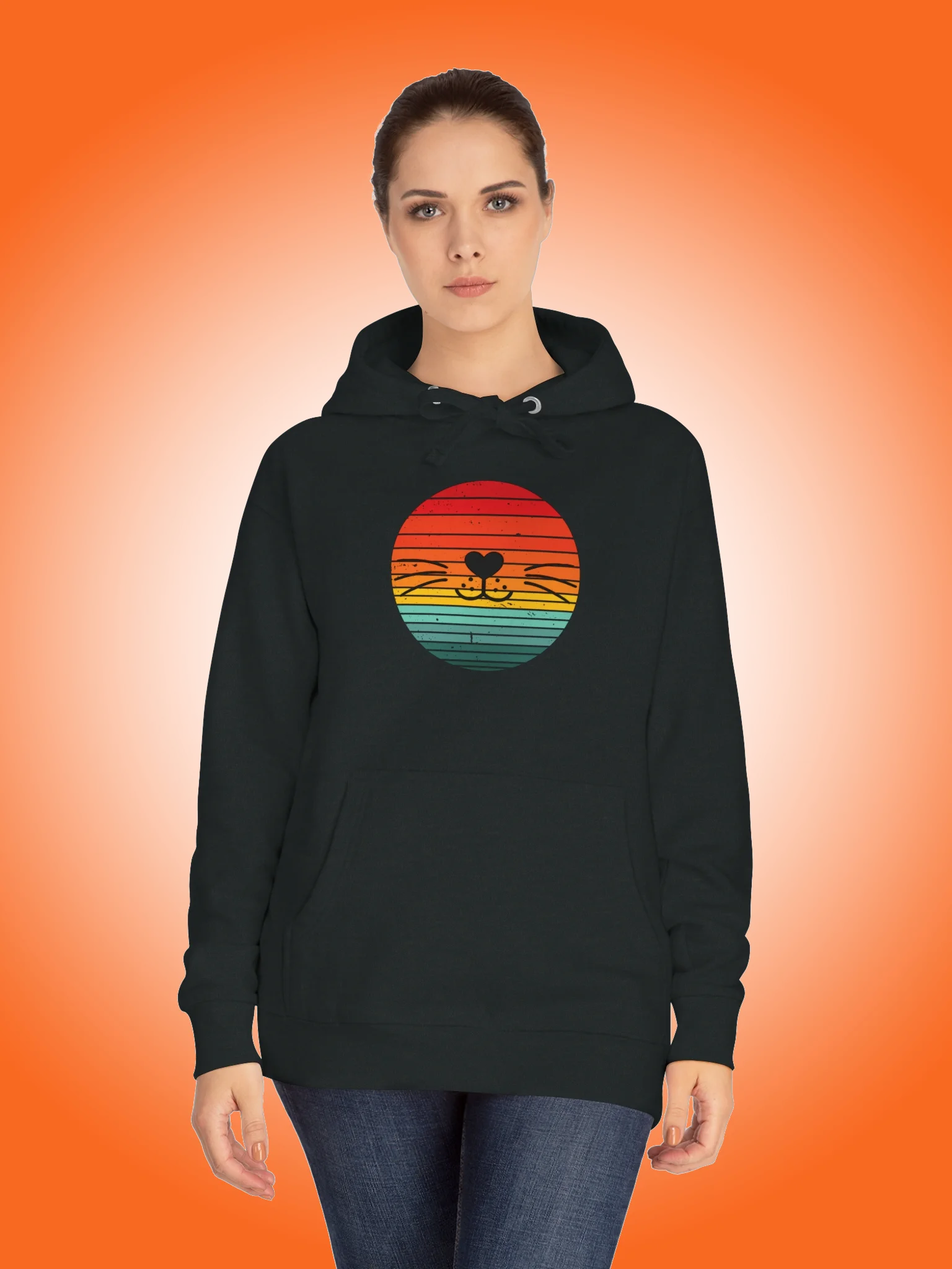 Retro Sunset Smiling Cat product image (1)