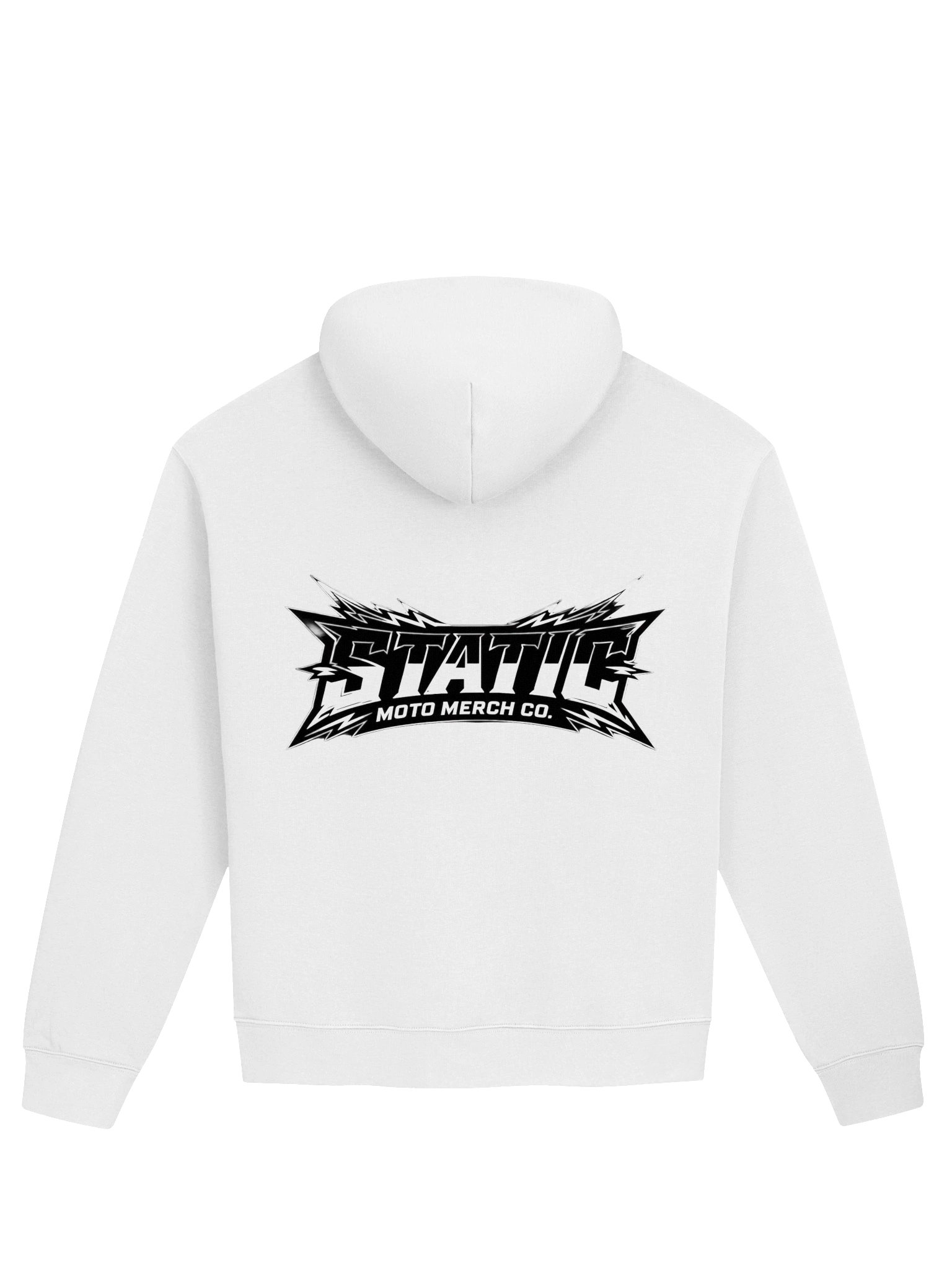 white unisex hoodie with black logo product image (2)
