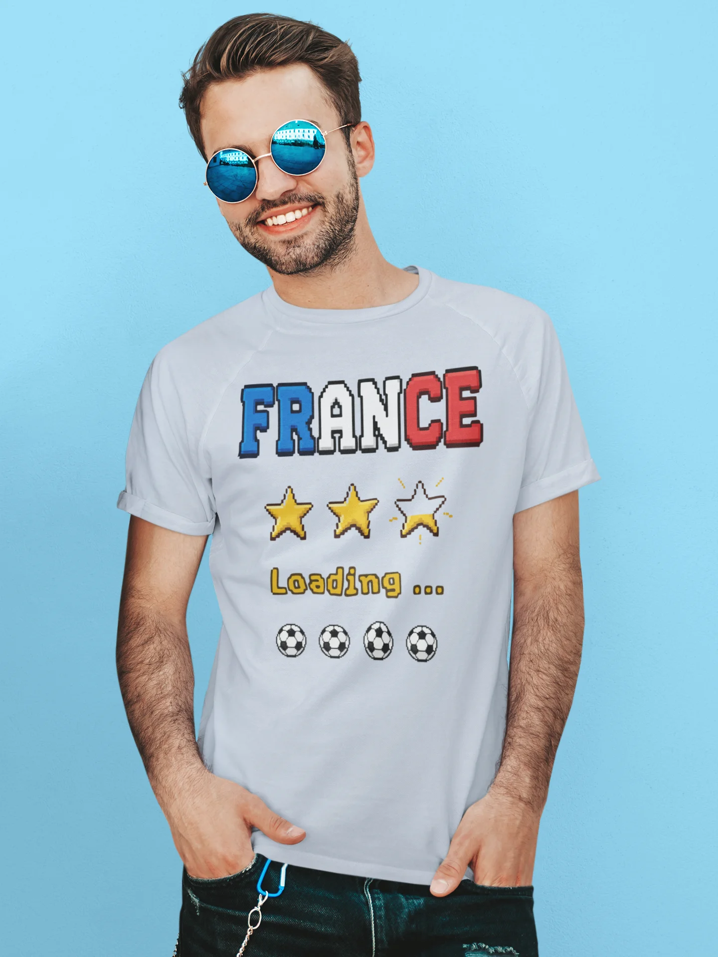 8-bit Retro France Soccer — Three Stars Loading product image (1)