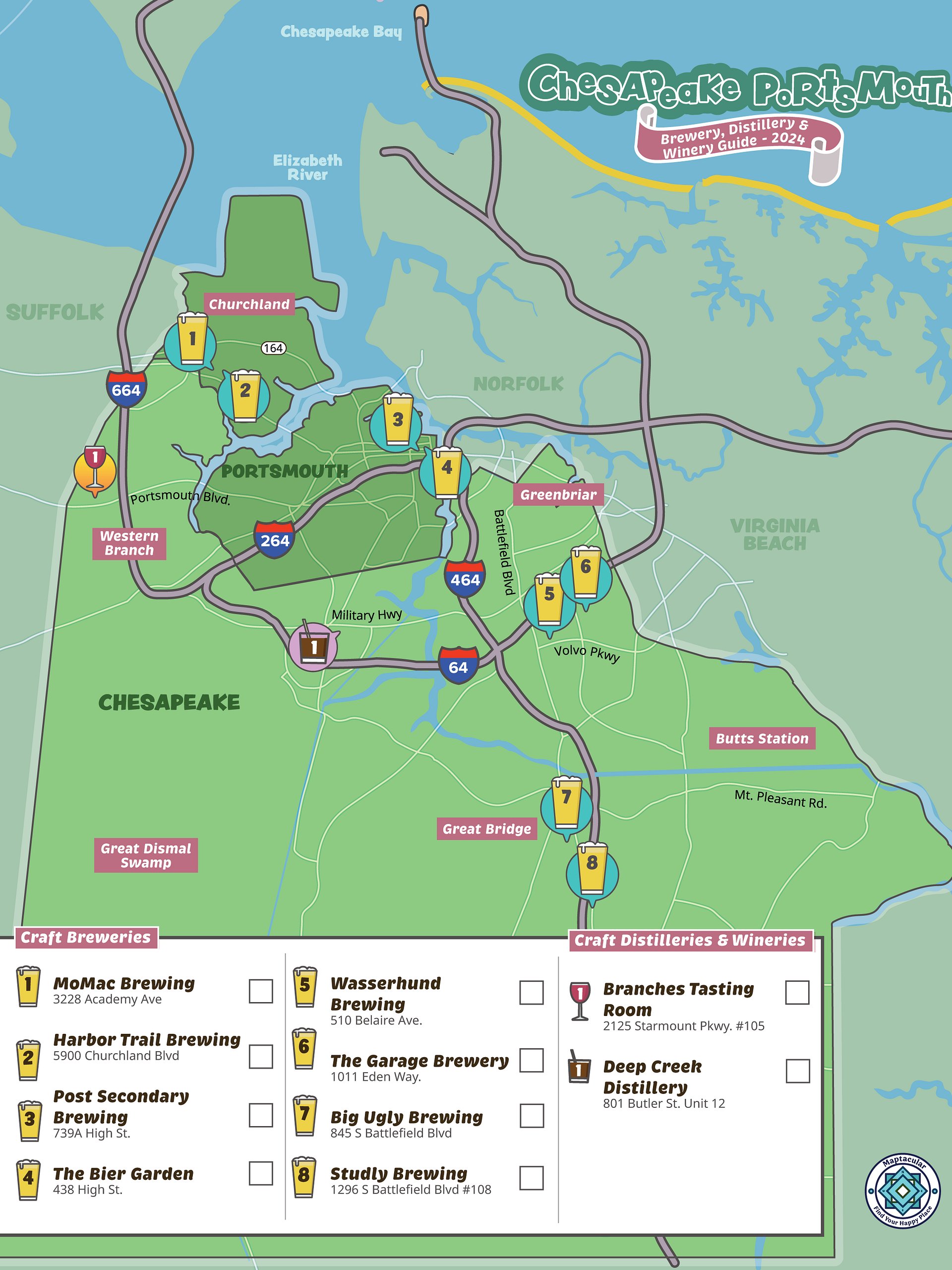 Hampton Roads Brewery Map Bundle - Digital Download product image (3)