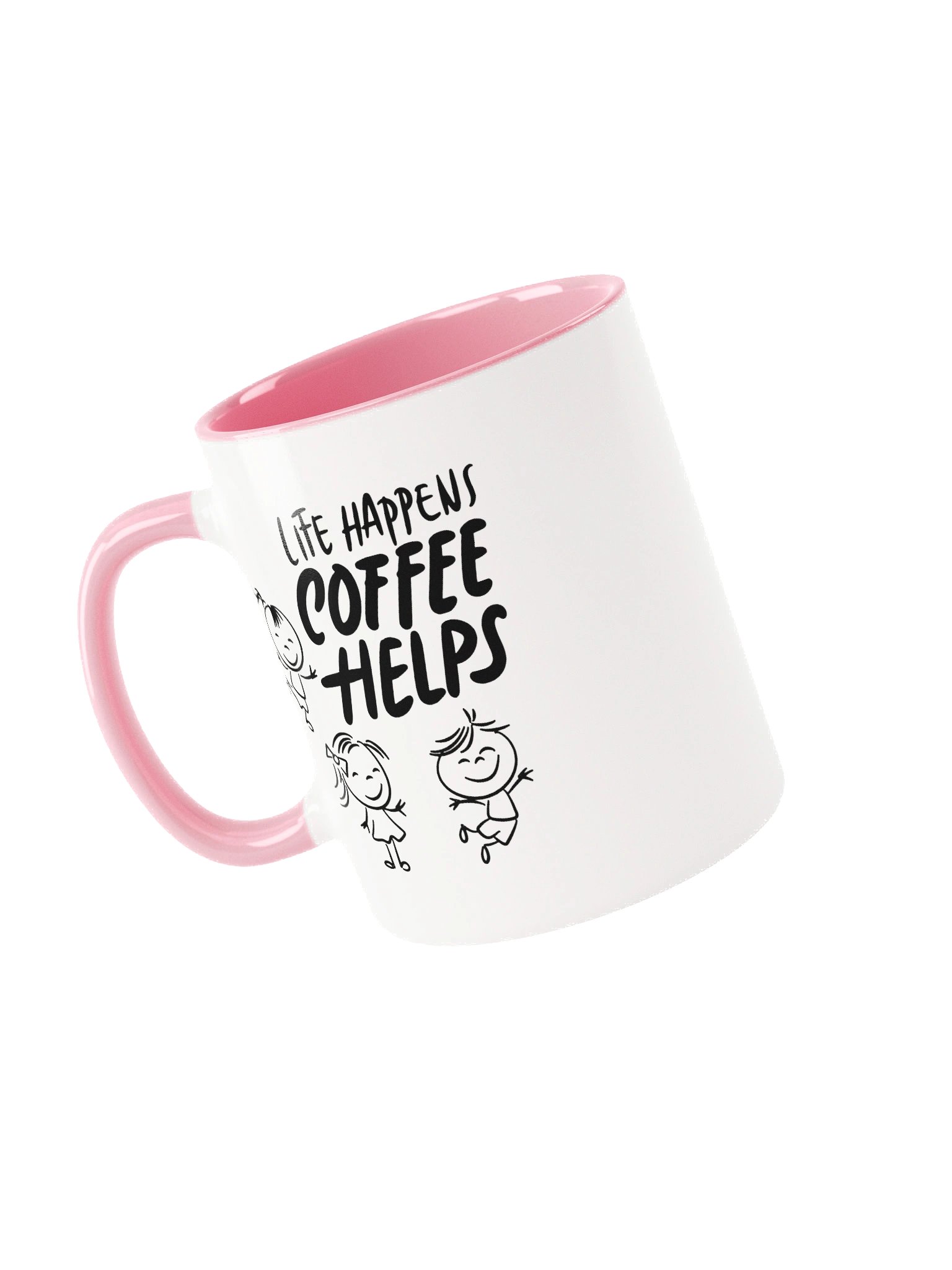 “Life Happens, Coffee Helps” Cute Kids Doodle Mug product image (3)