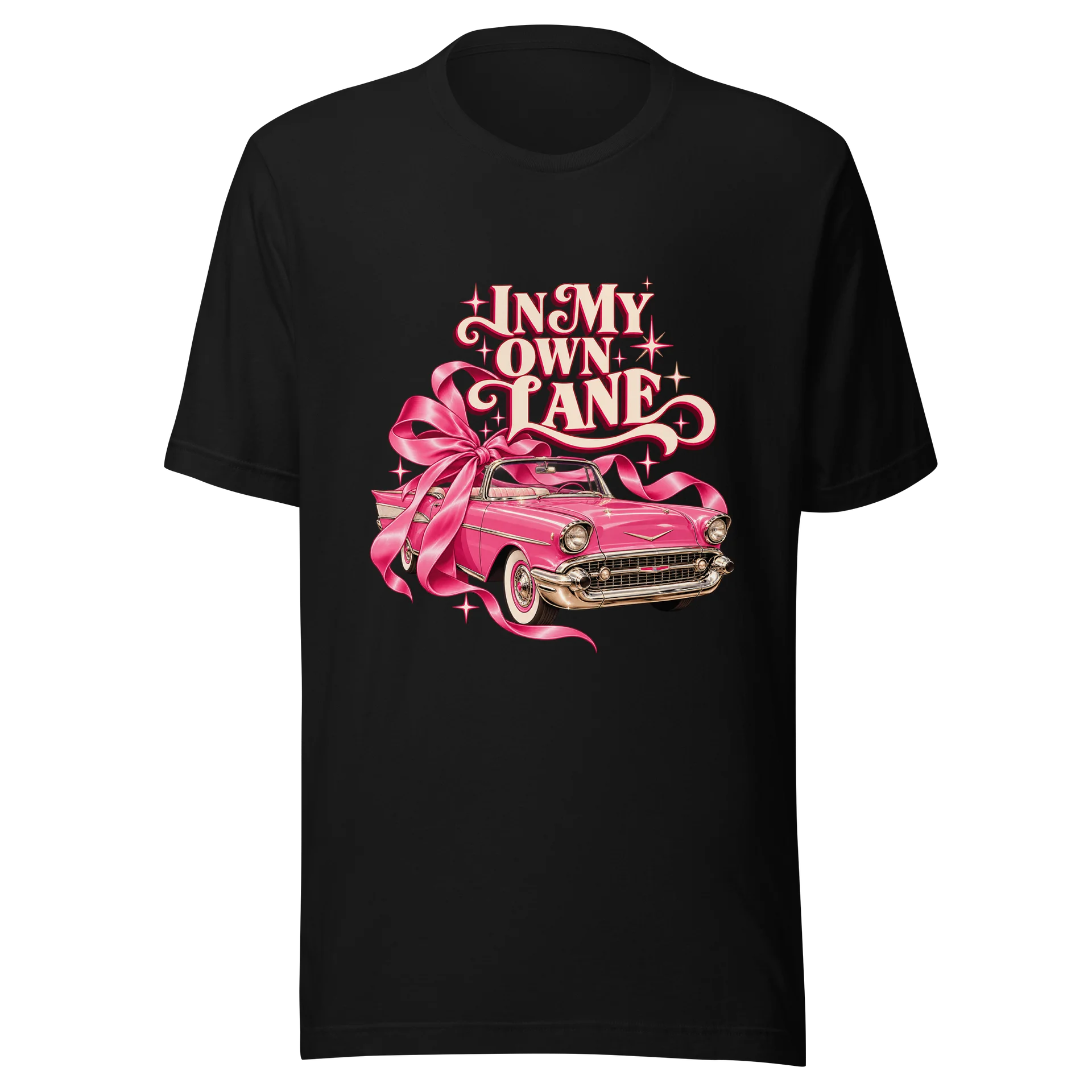 In My Own Lane Pink Ribbon Car Tee product image (1)