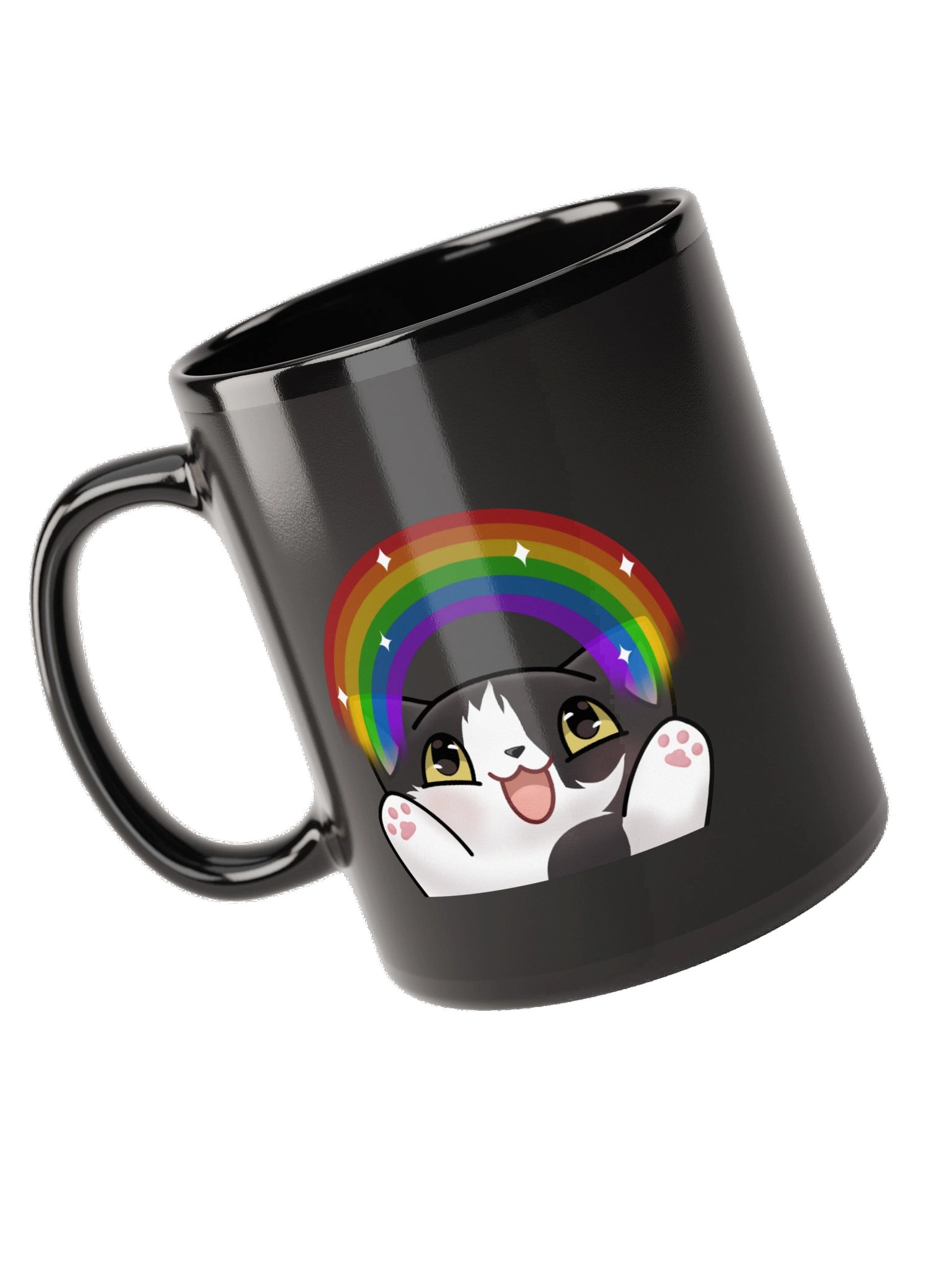 Rainbow Kitten black mug product image (9)