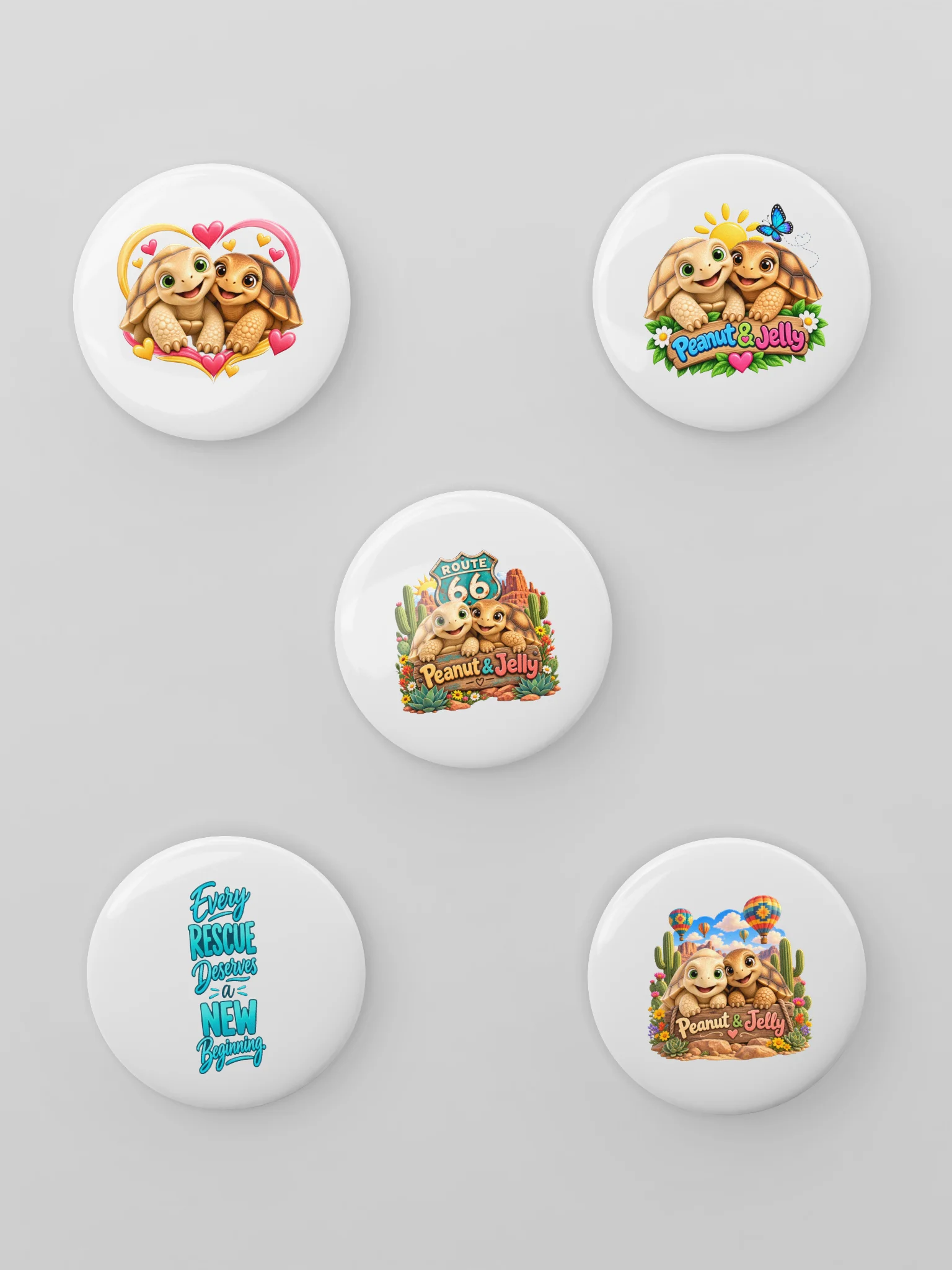 Peanut & Jelly’s Love and Adventure Button Pin Set product image (1)