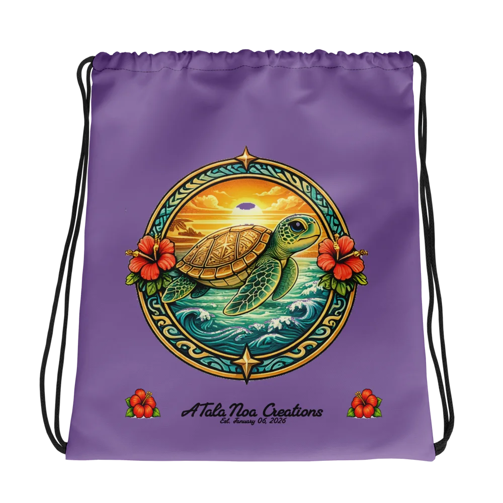Sea Turtle Sunset Drawstring Bag product image (1)