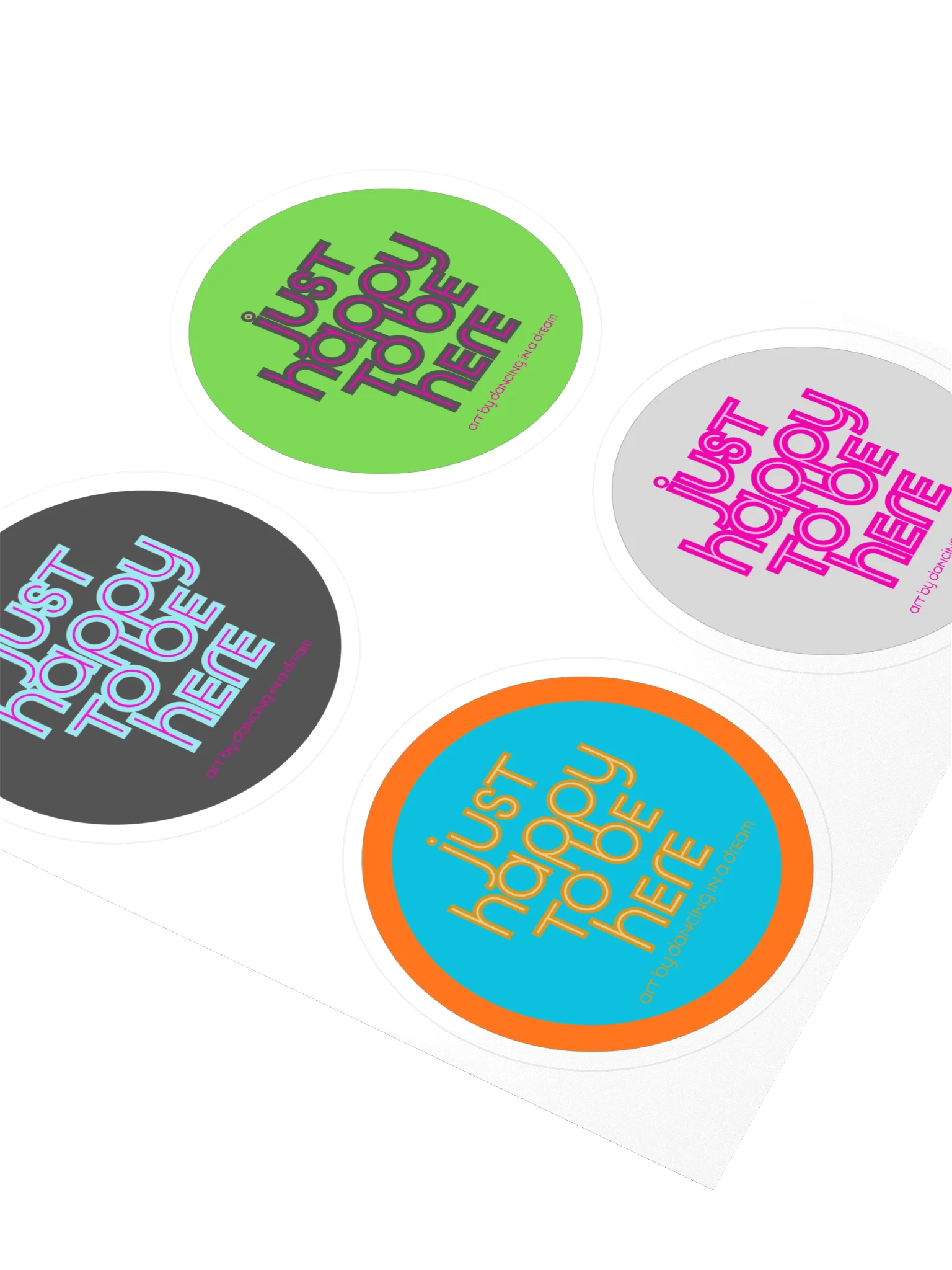 'happy to be here' stickers | 4 pk product image (3)