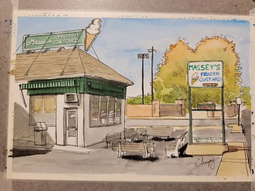 Day 7 - finished version of @masseysfrozencustard  in #Carlisle. 
#artchallenge #Cumberlandvalley #art #Carlislepa