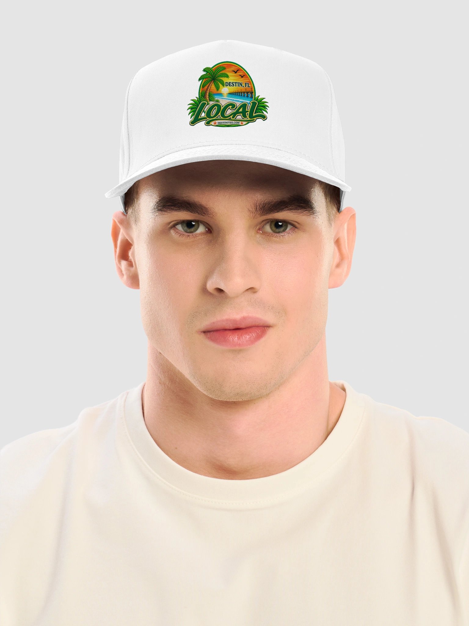 Destin, FL Colorful Local Logo white ballcap product image (5)