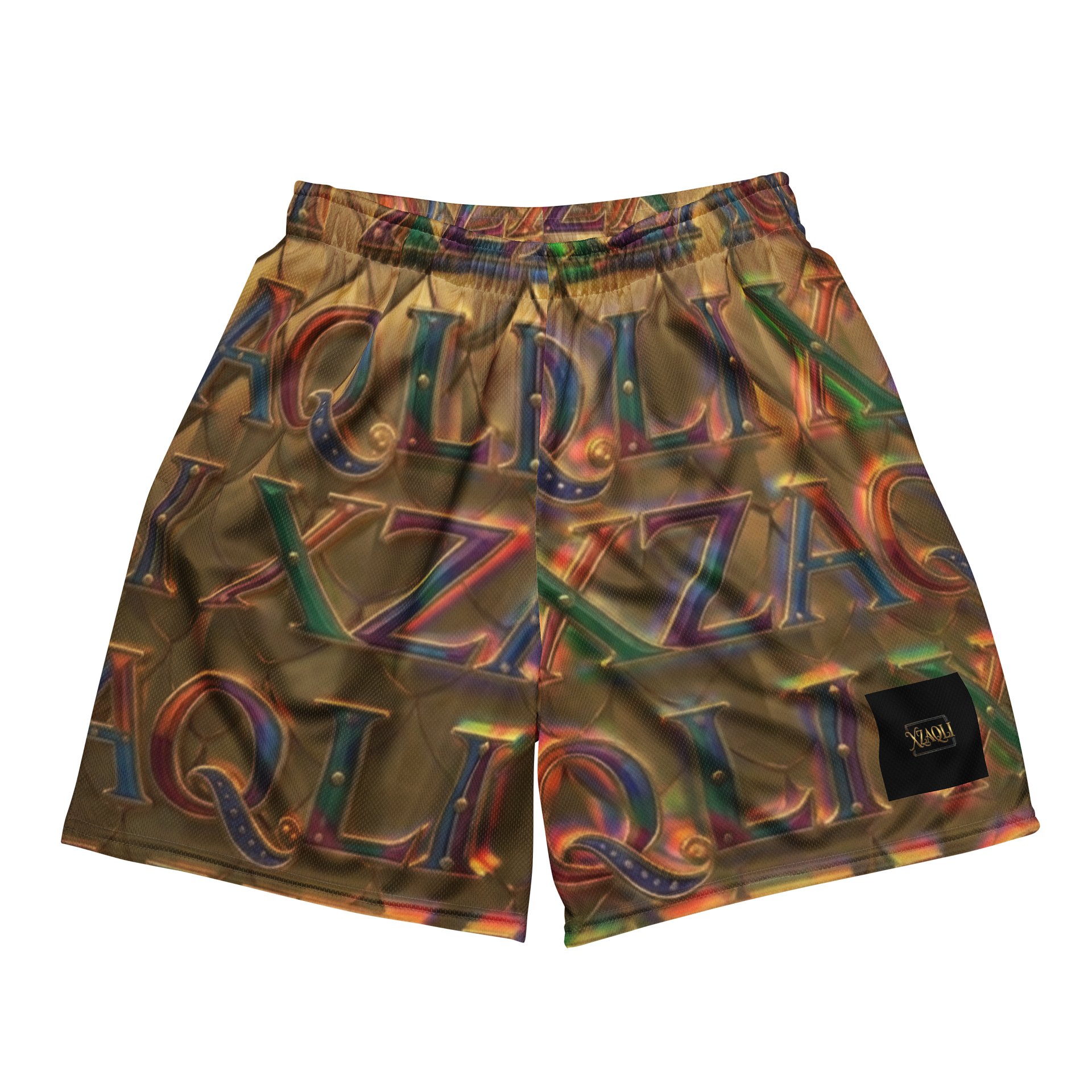 XZAQLI Men's Liquid Gold Monogram Mesh Shorts product image (1)