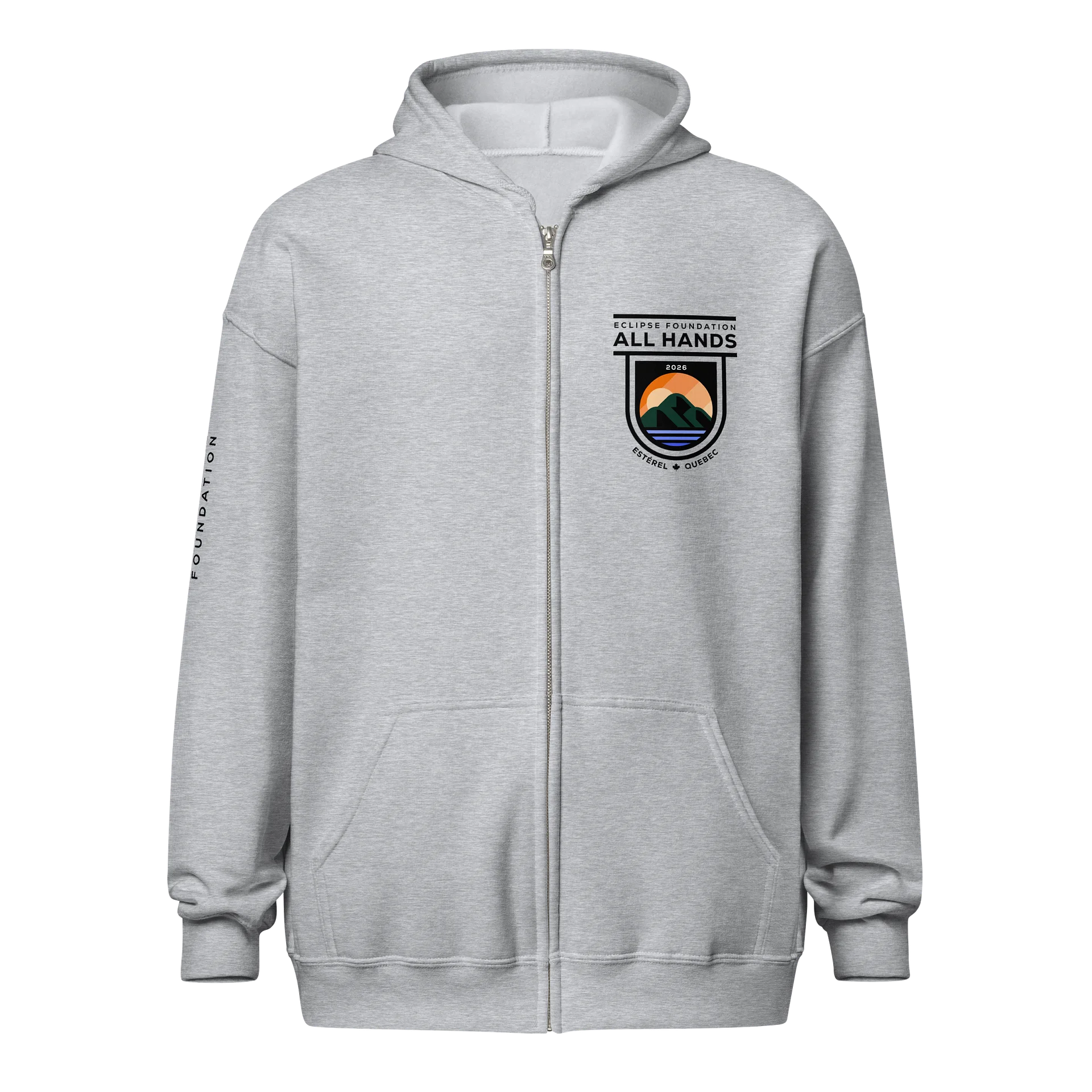 All Hands zipped hoodie, grey product image (1)