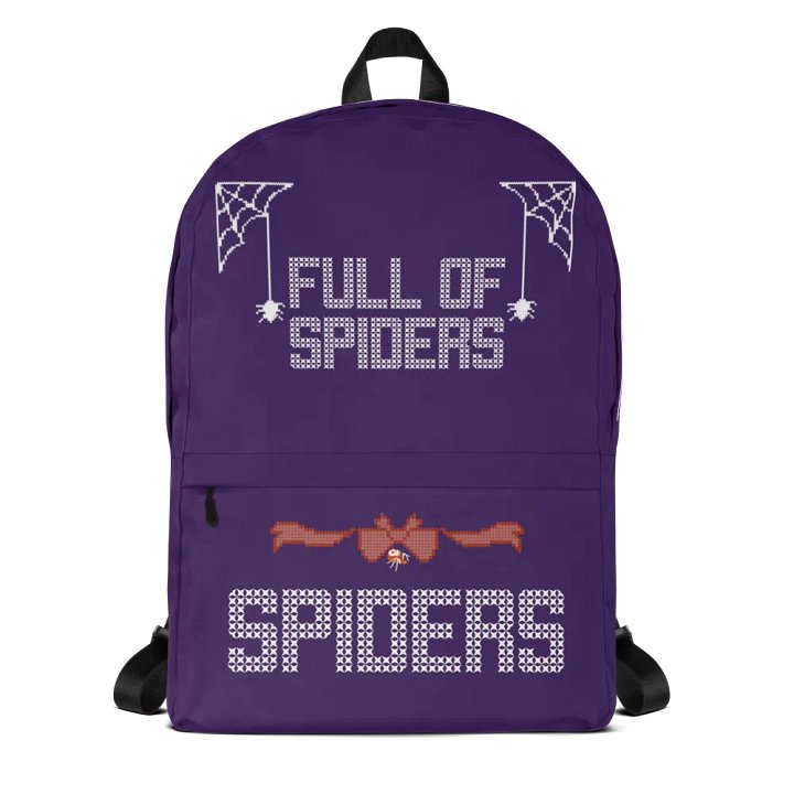 Full of Spiders purple backpack product image (1)