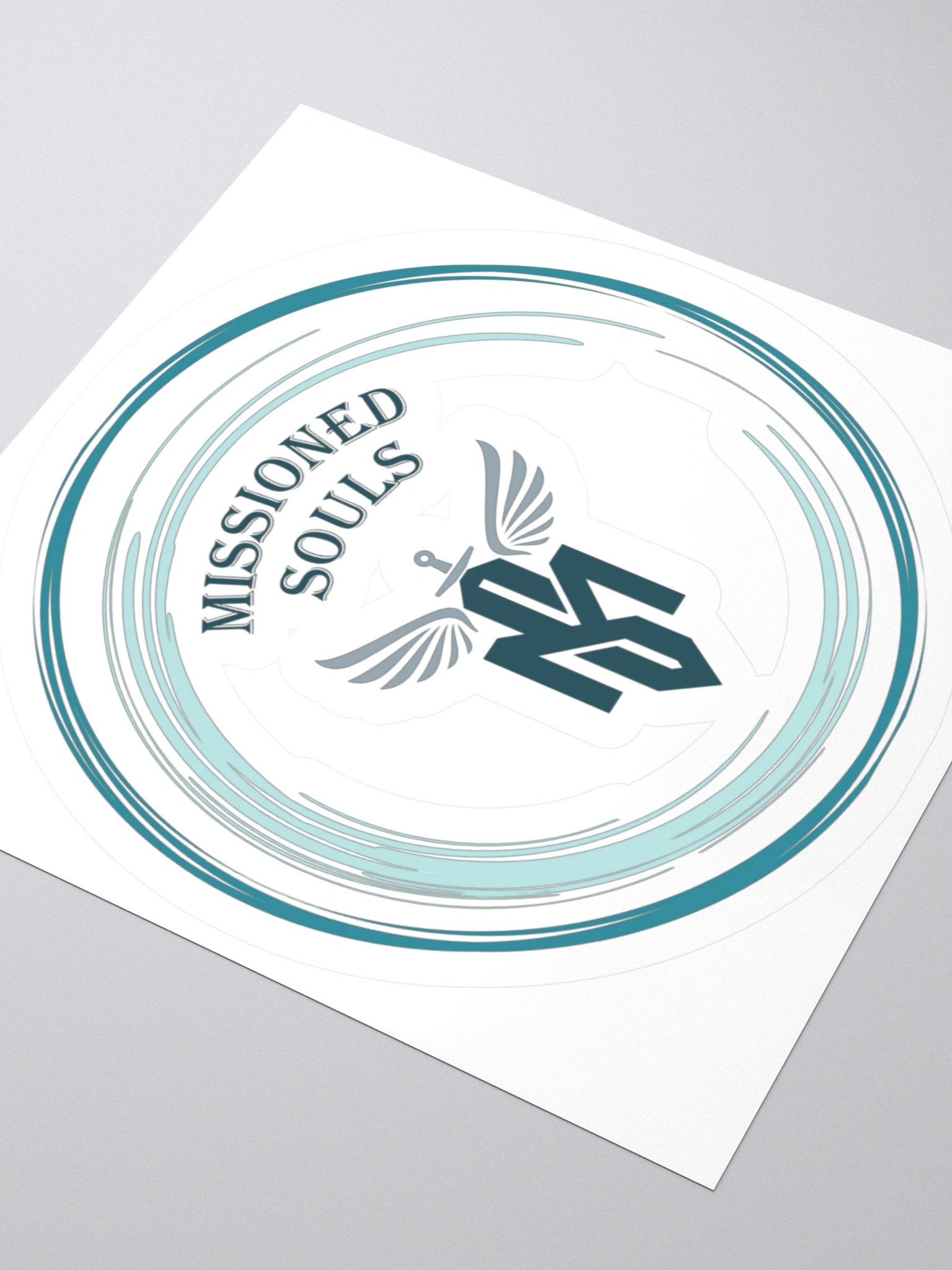 Missioned Souls Winged Monogram Sticker Circle product image (11)
