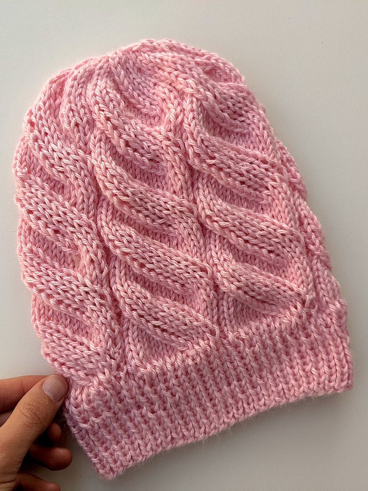 Azure Faux Cables Knit Hat Pattern product image (1)