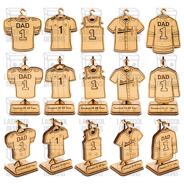 Father's Day Gift Sports Jersey Plaque Trophy For Dad - Laser Cut Files product image (2)