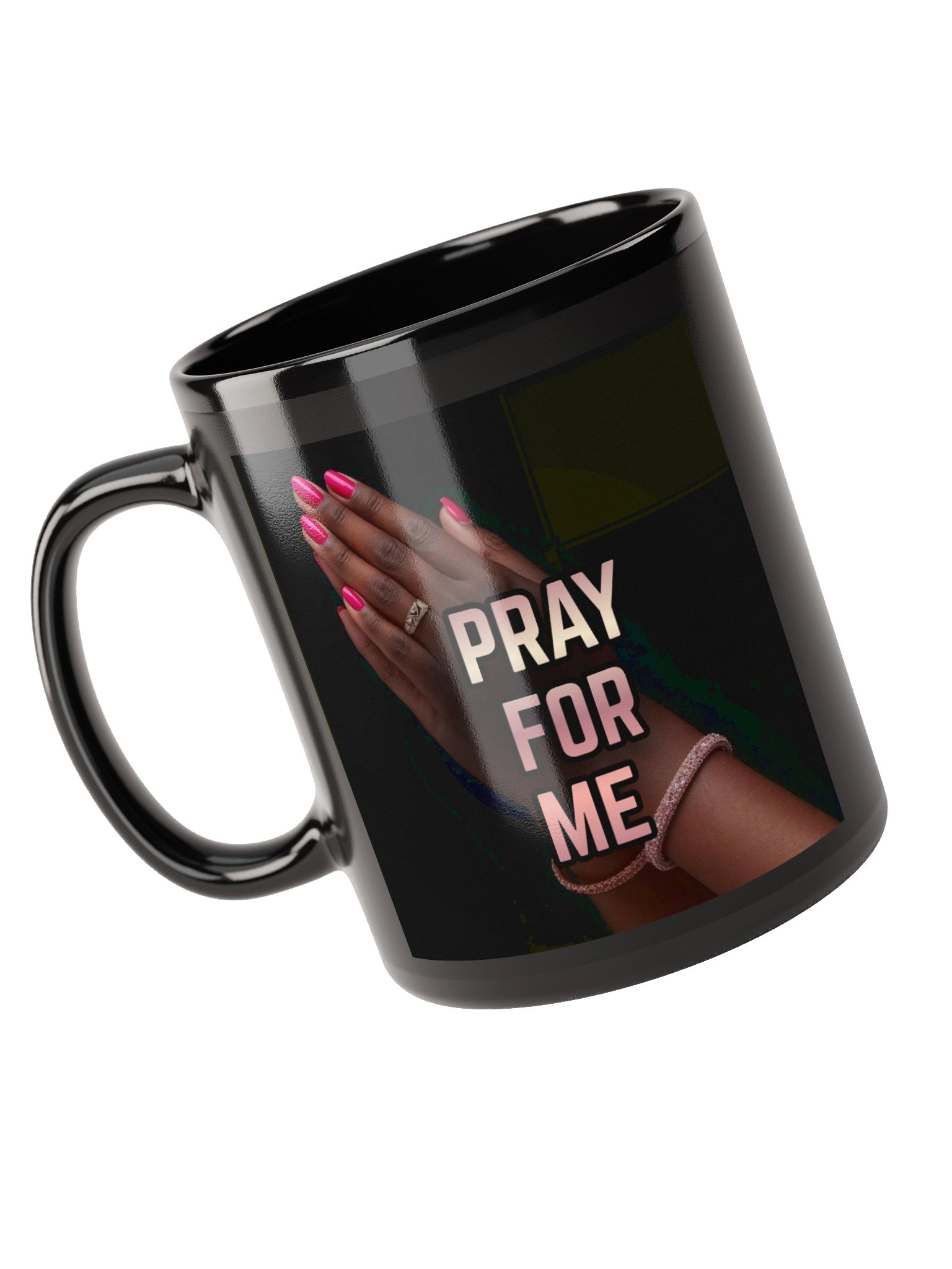 Pray for Me Black Glossy Mug product image (5)