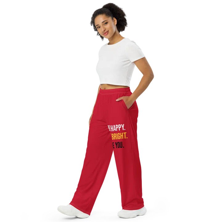 'Be Happy, Be Bright, Be You' Wide Leg Unisex Pants product image (2)