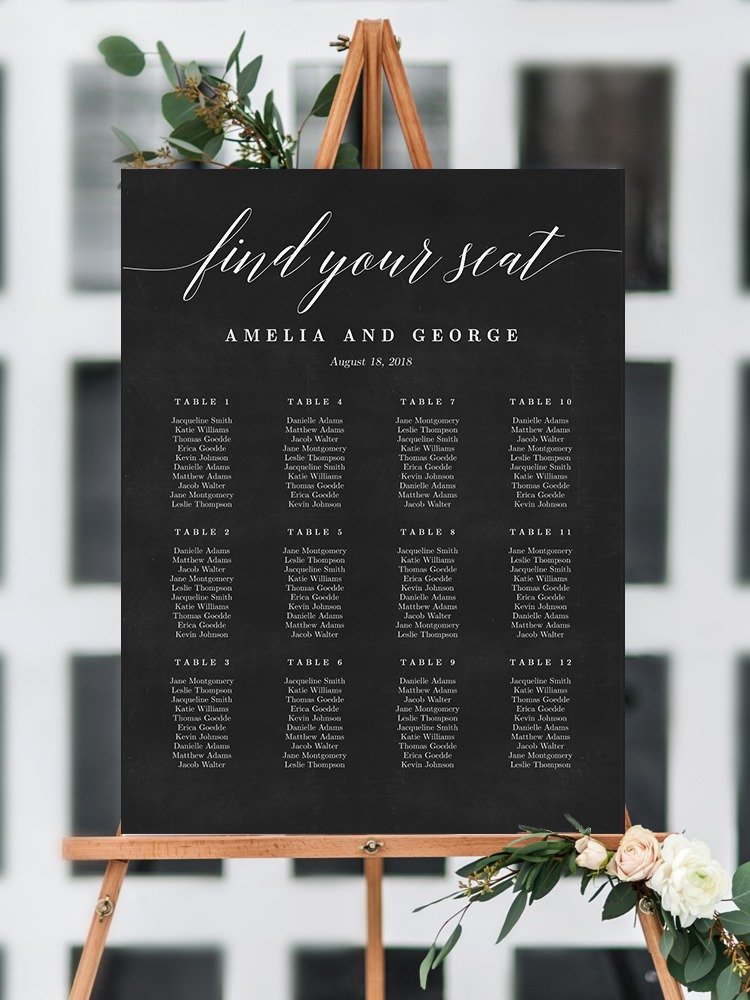 Modern Script Wedding Seating Chart Sign Canva Template MSC product image (2)