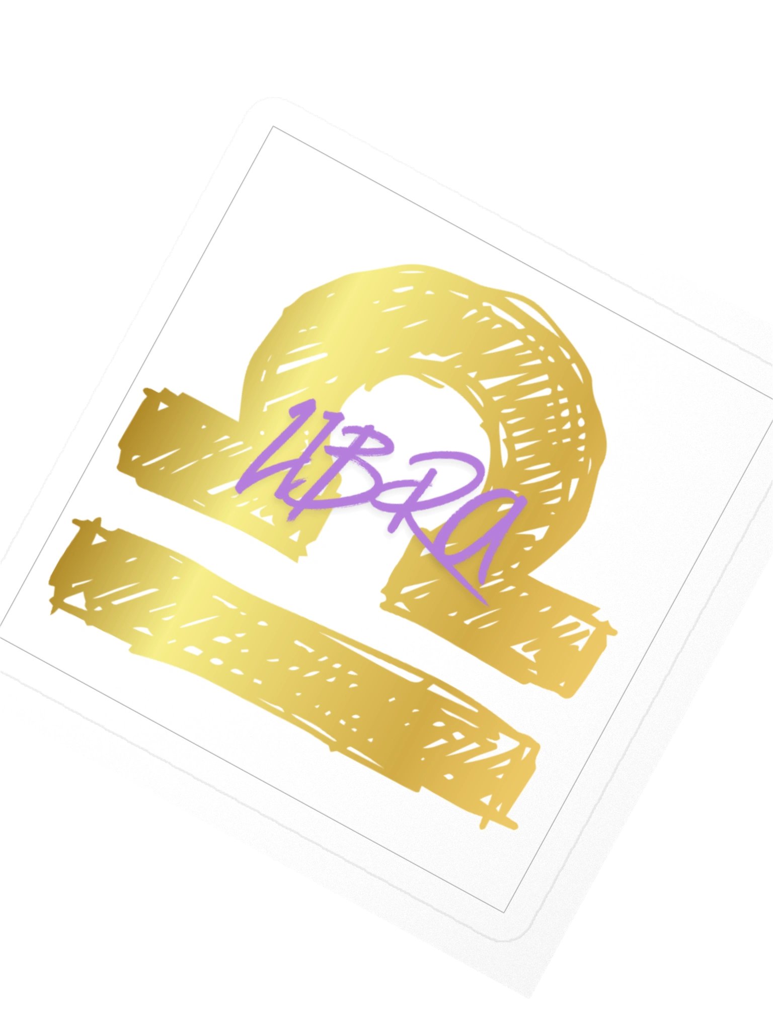 Libra Zodiac Sticker — Sketchy Golden Equilibrium Design product image (2)