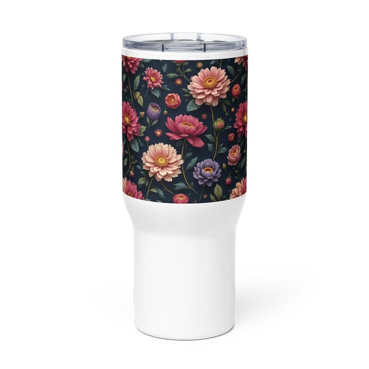 Vintage Floral Stainless Steel Travel Tumbler Mug with Handle product image (2)