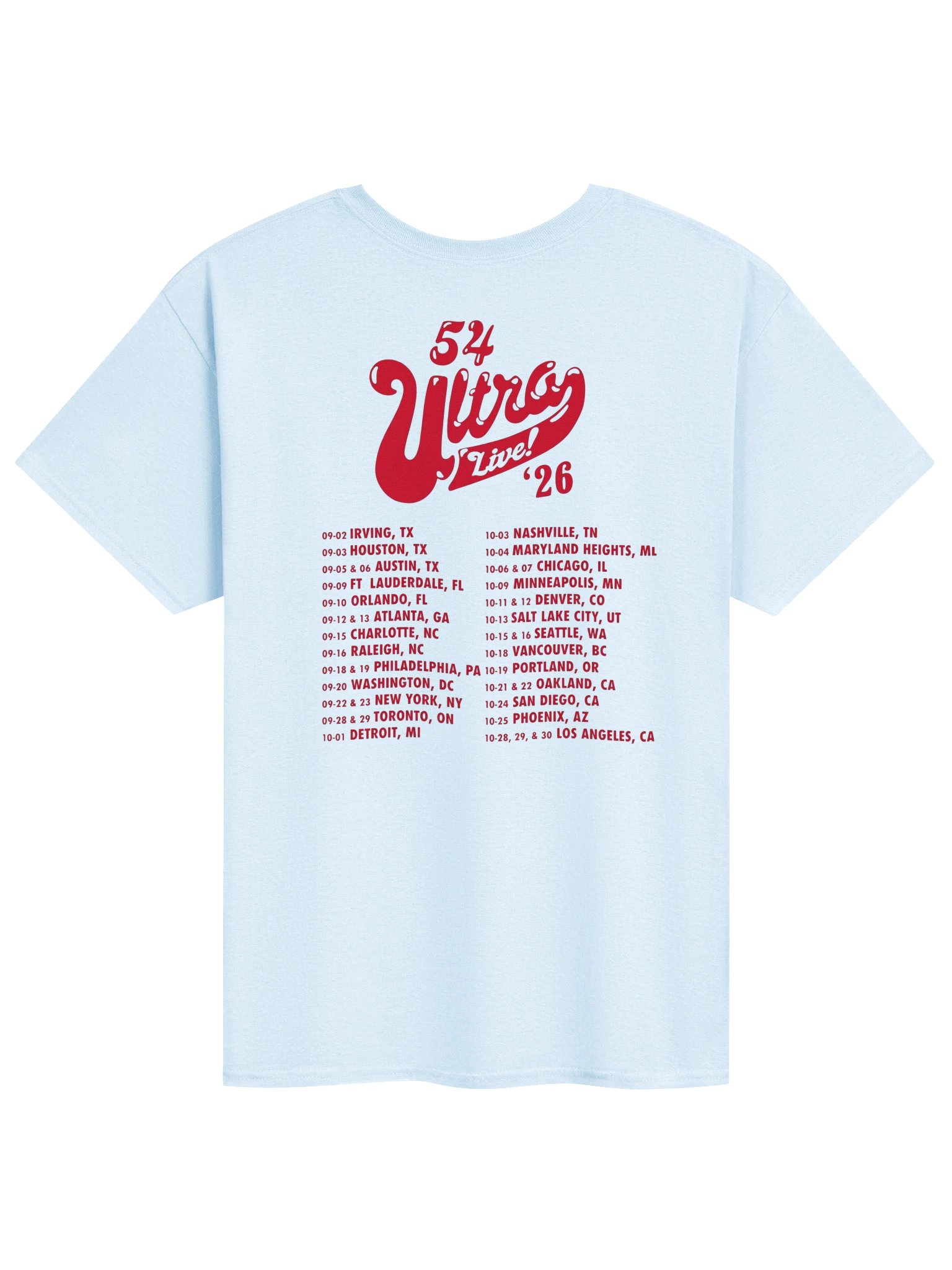 Canta Johnny 54 Ultra Live In The US 2026 Tour Merch T-Shirt product image (2)