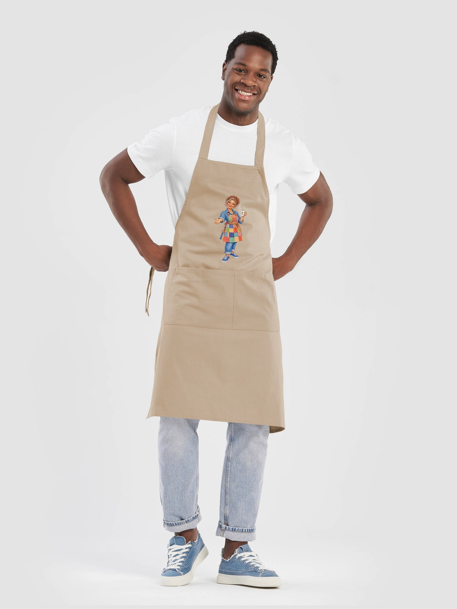 American Grandma's Signature Patchwork Collection – Organic Cotton Bib Apron (Rope) product image (3)