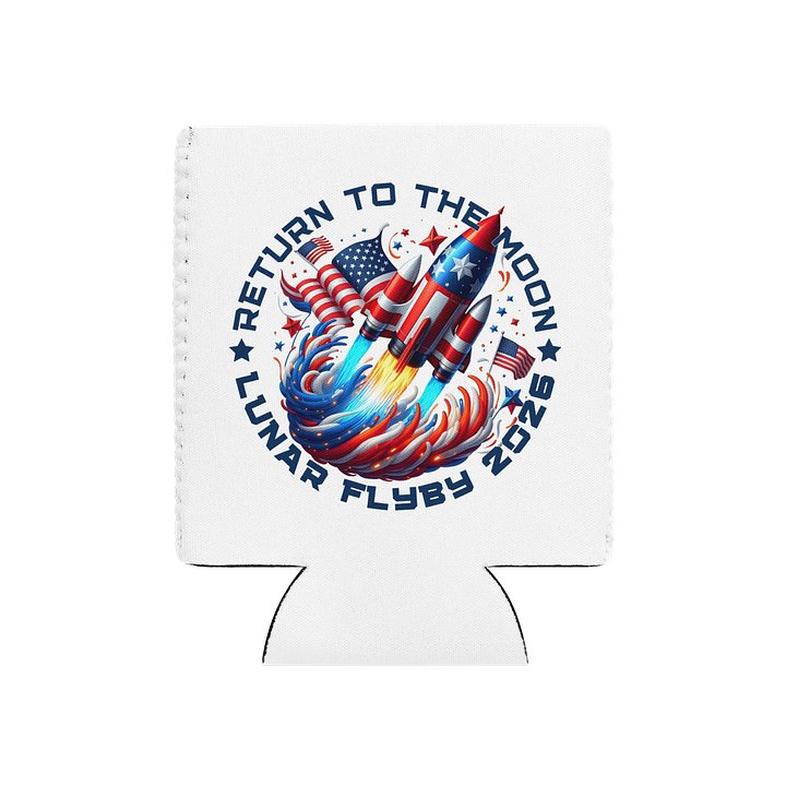 Mission to the Moon Can Cooler April 1 2026, USA Space Drink Sleeve Neoprene product image (1)