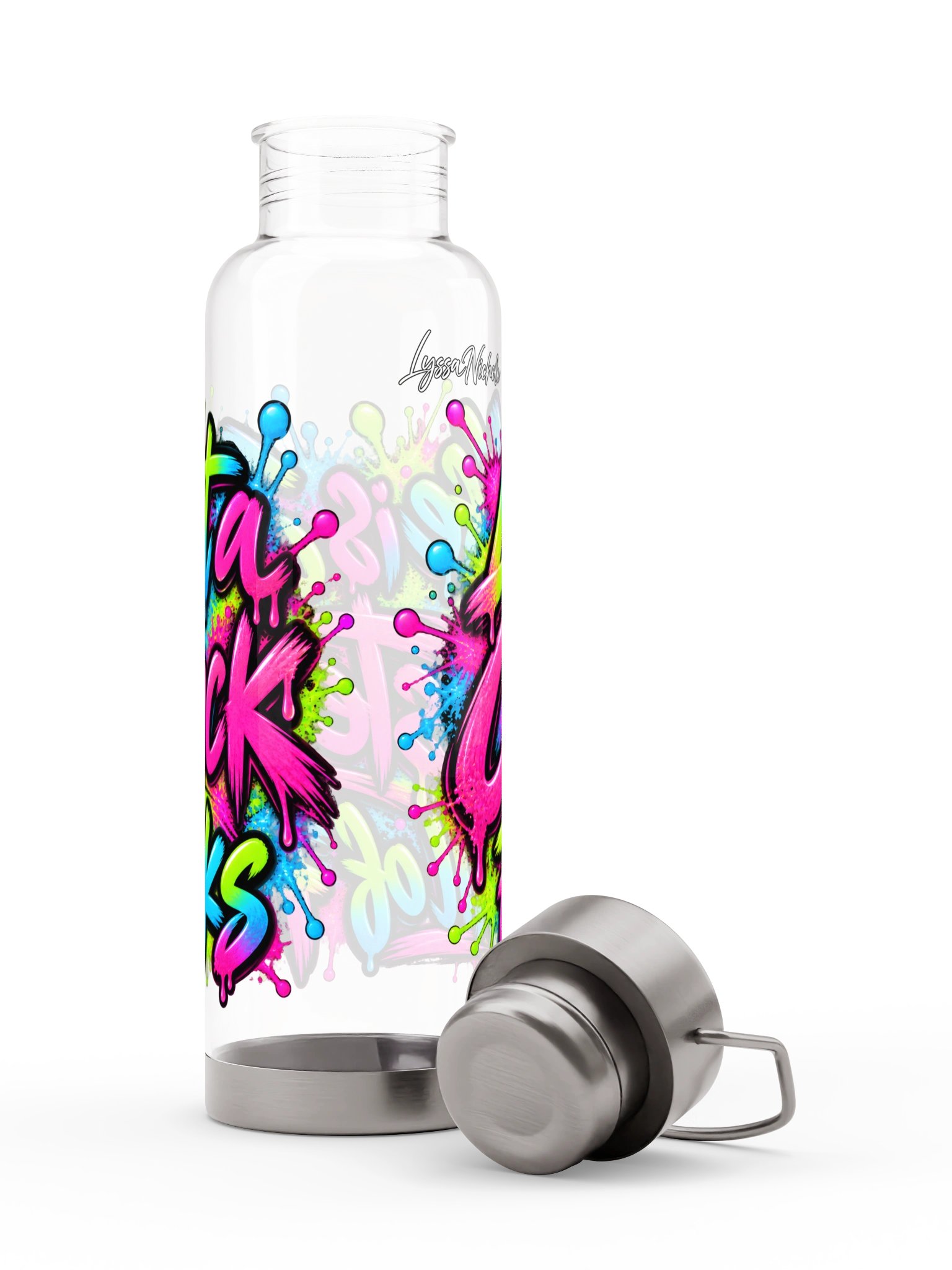 Neon Clusterfuck Graffiti Sports Bottle product image (10)