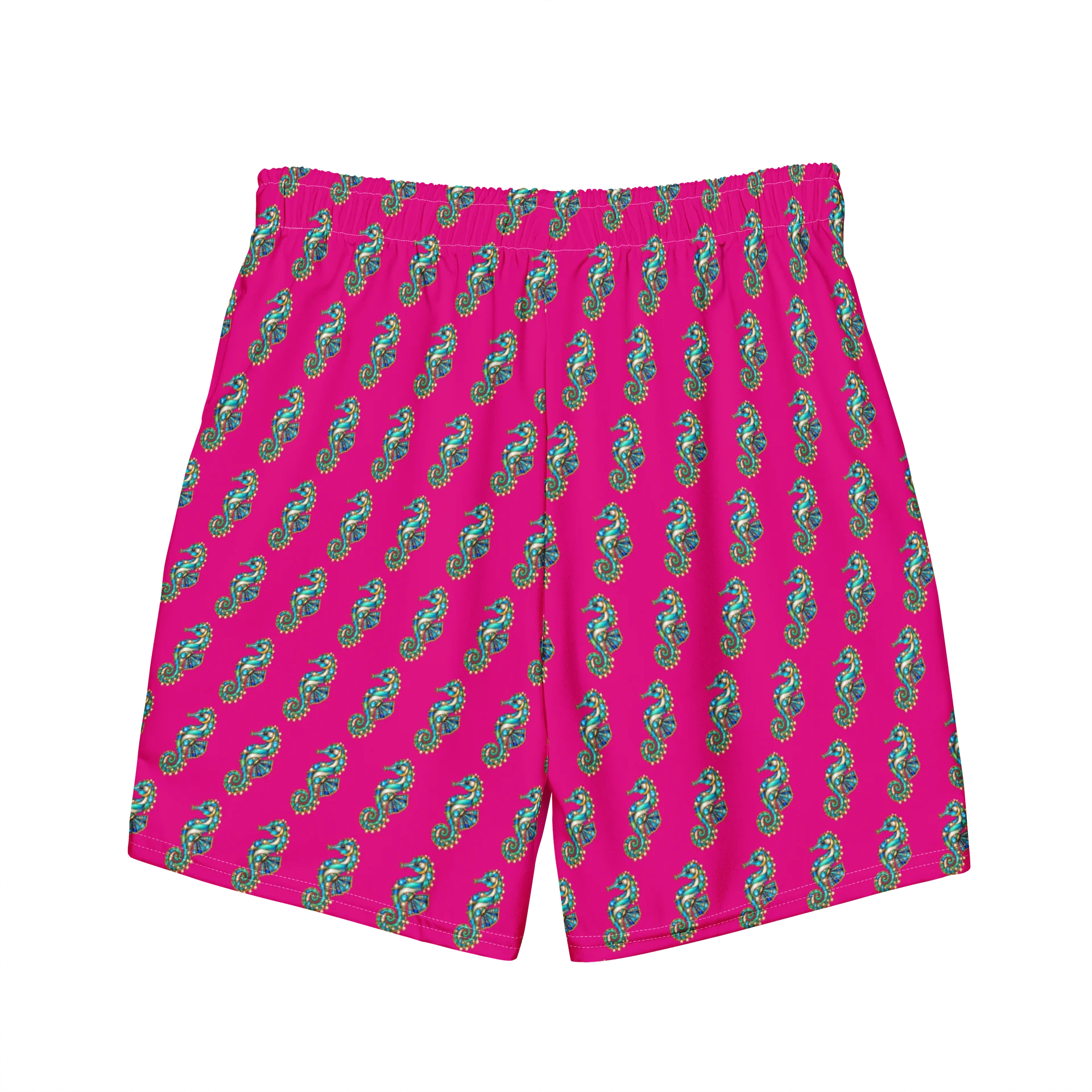 Hot Pink Seahorse Pattern Swim Trunks product image (7)