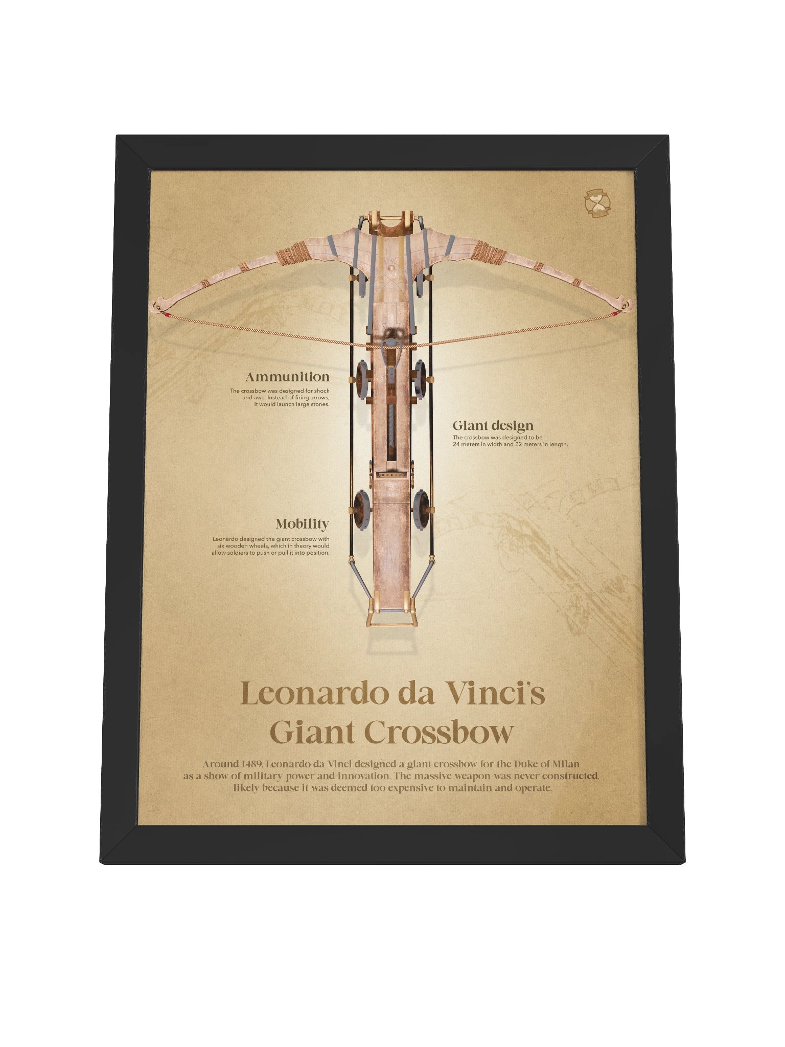 Leonardo da Vinci's Giant Crossbow (Framed poster) product image (6)