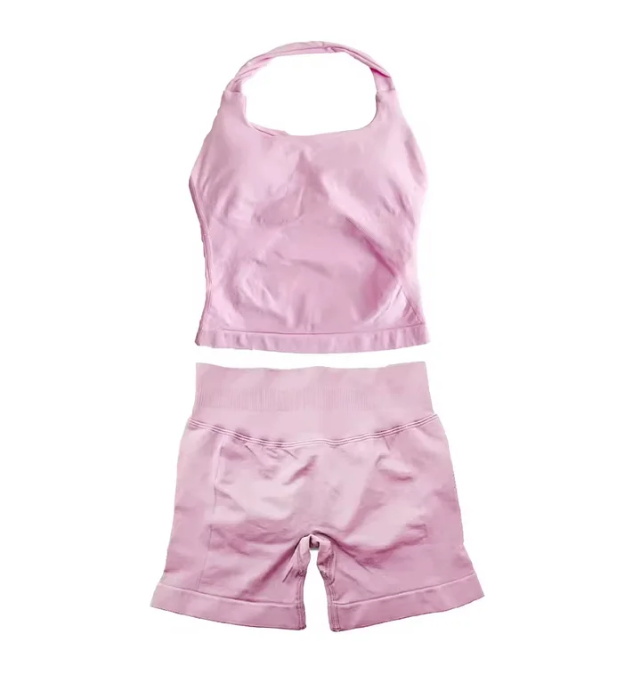 Powder Pink 💗 Summer Peach Halter Top Set Guaranteed 🍑 Fit to Size. product image (1)