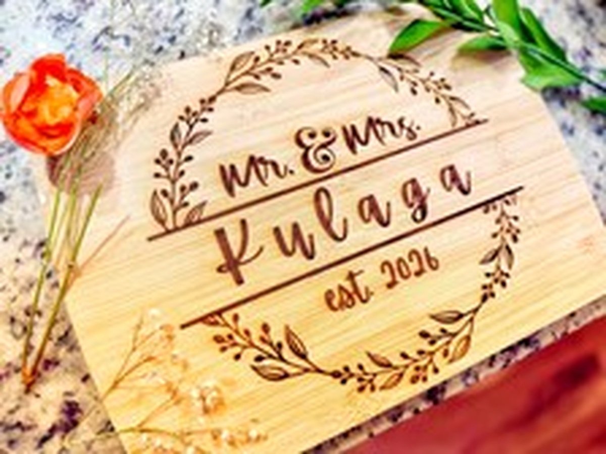 Personalized Engraved Cutting Board: Wedding Charcuterie Board product image (1)