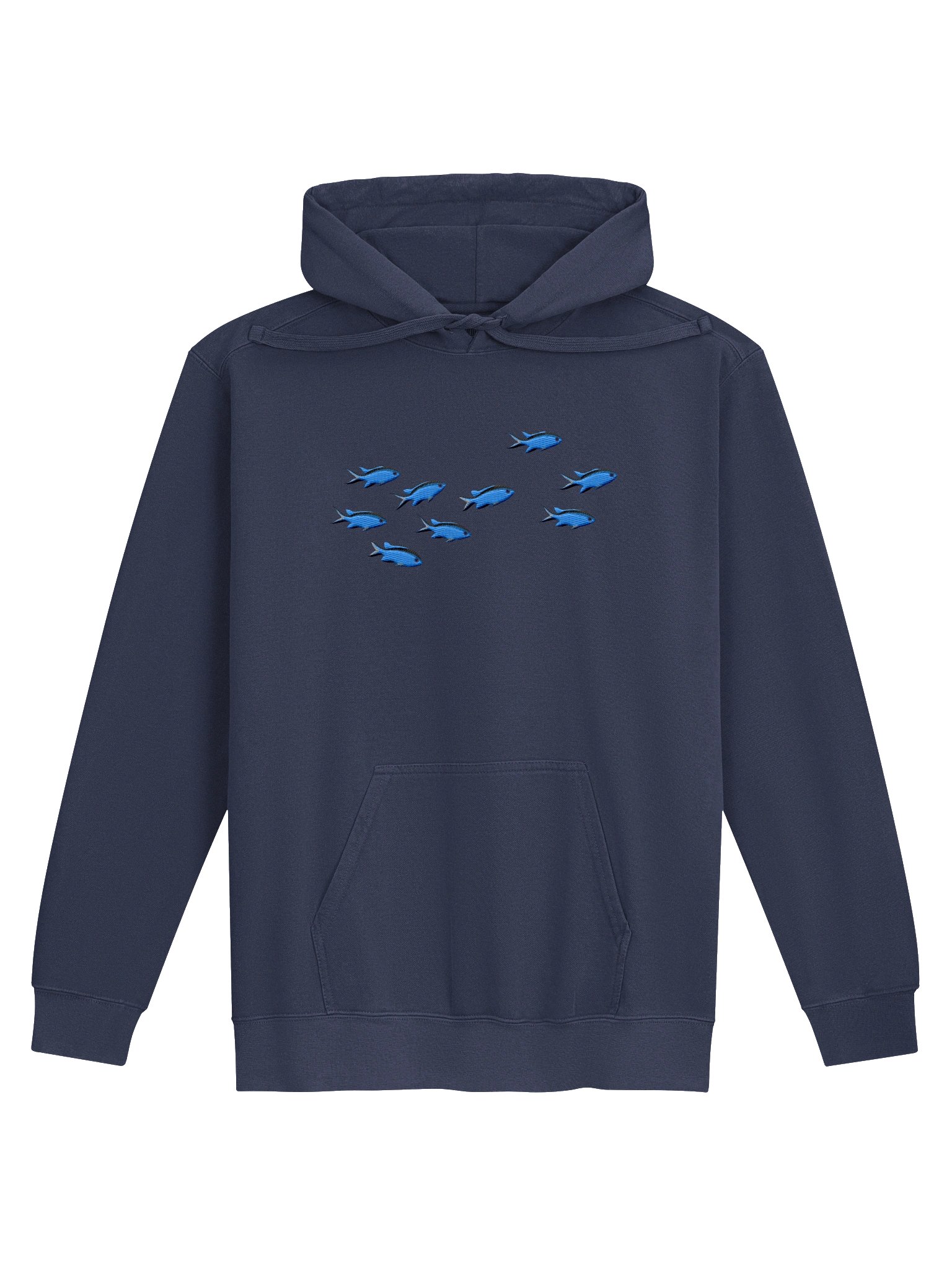 A School of Blue Chromis Embroidered Premium Hoodie | Saltwater Reef Aquarium Fish & Marine Life Apparel product image (4)